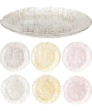 Talerz szklany o średnicy 21cm 6 RODZAJI
