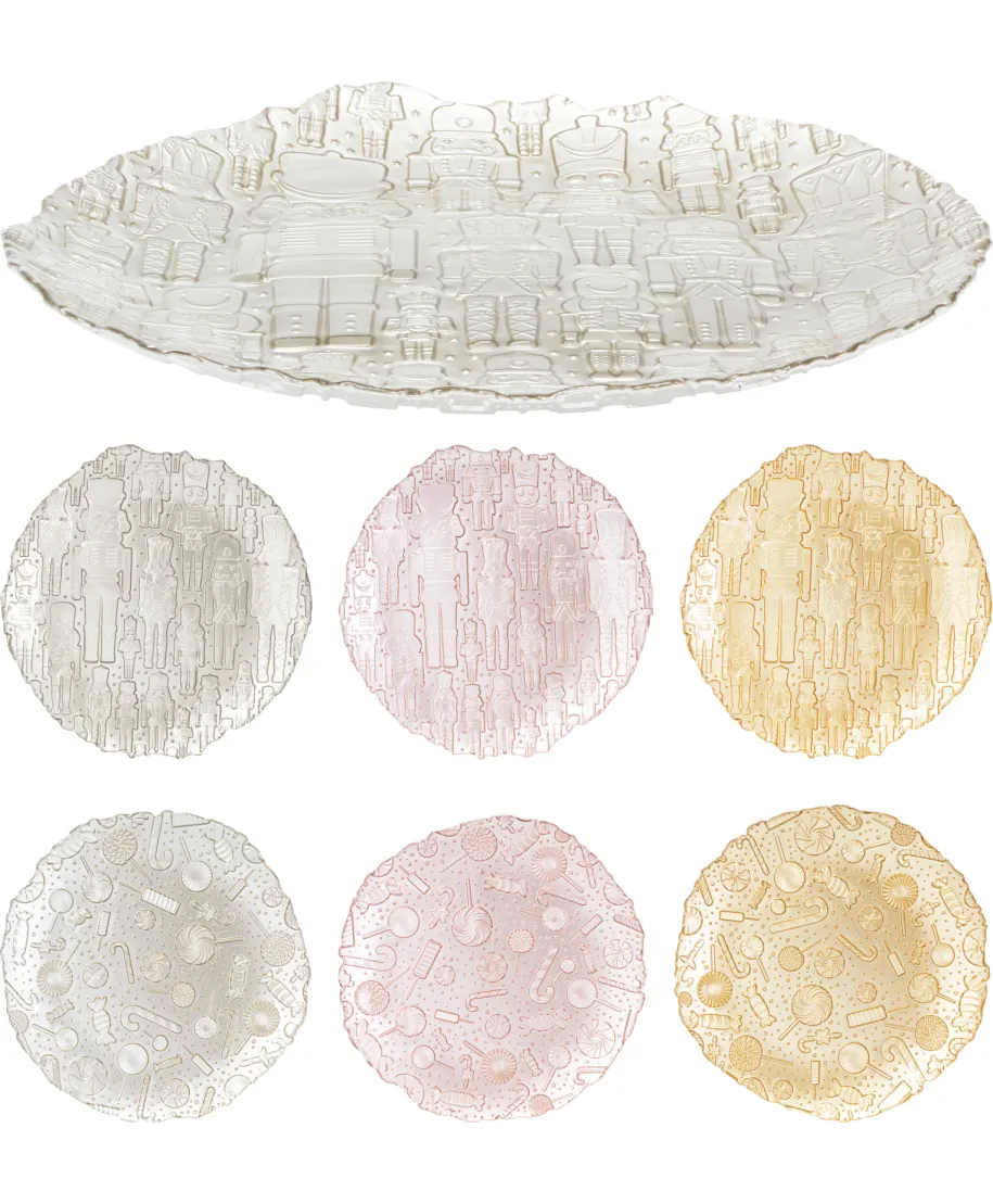 Talerz szklany średnica 28cm 6 RODZAJI X