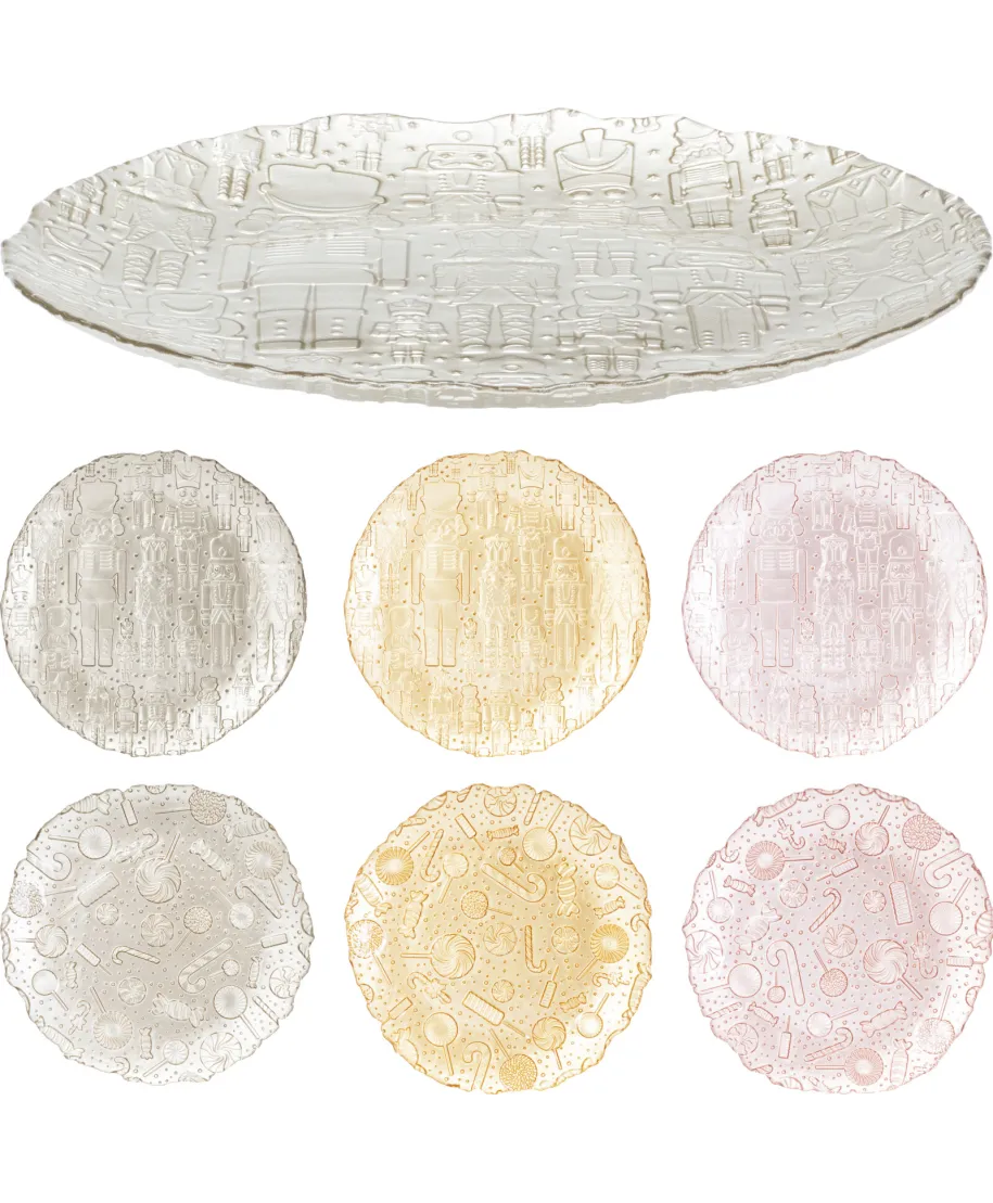 Talerz szklany o średnicy 32CM 6 RODZAJI