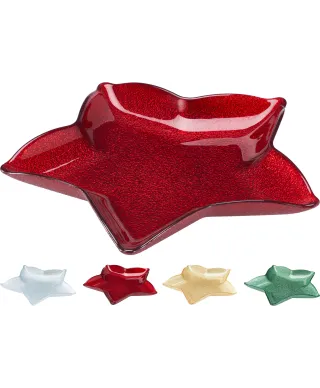 TALERZ SZKLANY W KSZTAŁCIE GWIAZDY 4 KOL