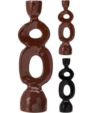 ŚWIECZNIK SZKLIWIONY 21CM 2 RODZAJE