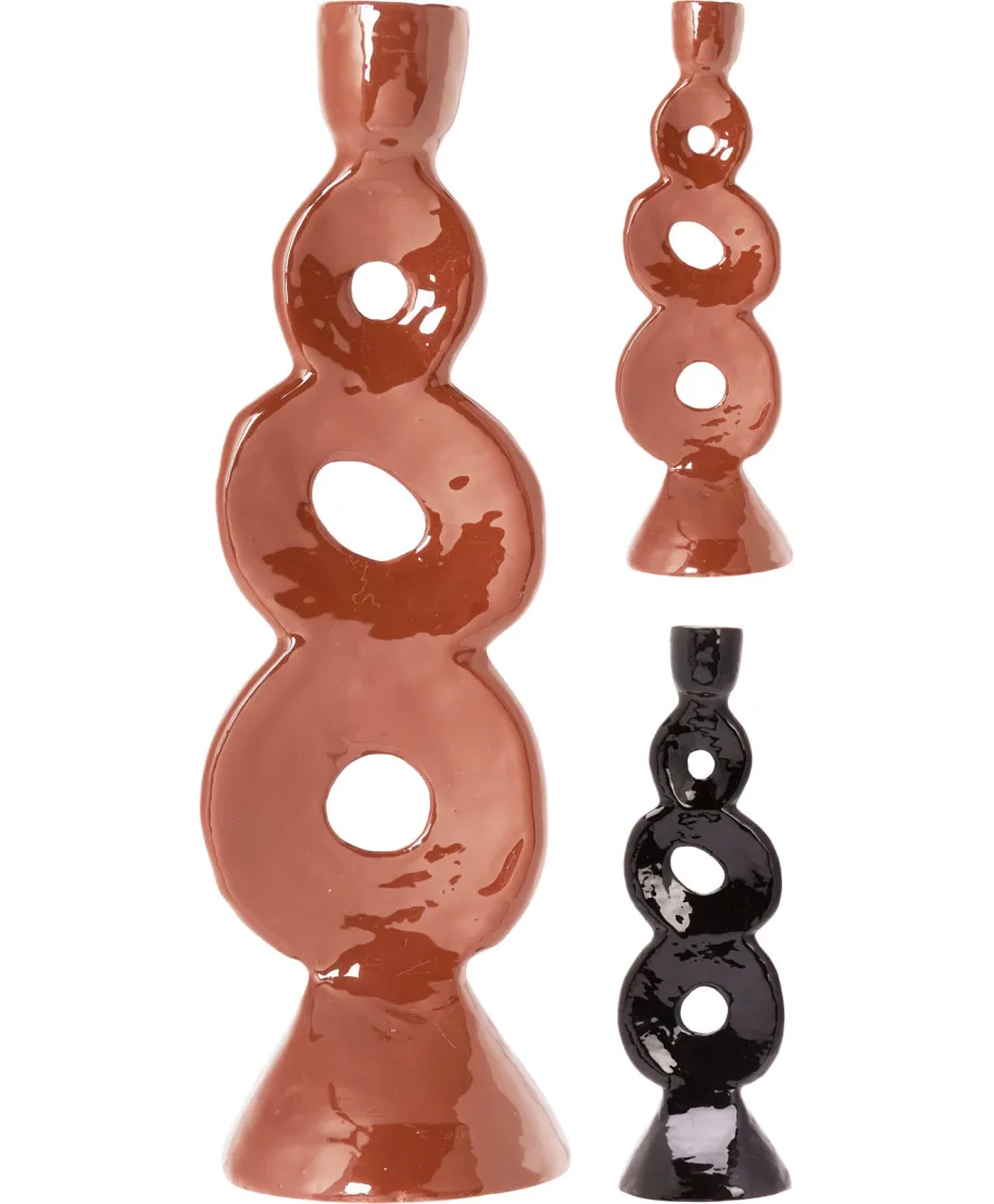 ŚWIECZNIK SZKLIWIONY 25CM 2 RODZAJE