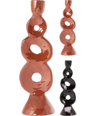 ŚWIECZNIK SZKLIWIONY 25CM 2 RODZAJE