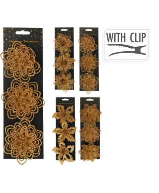 KWIAT NA KLIPIE KOMPLET 3SZTUK BROKATOWE