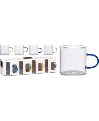 KOMPLET 4 KUBKÓW DO ESPRESSO SZKLANE