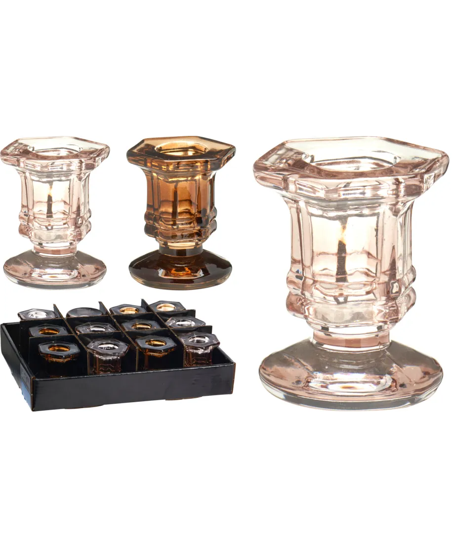 ŚWIECZNIK SZKLANY 5X6CM 2 RODZAJE