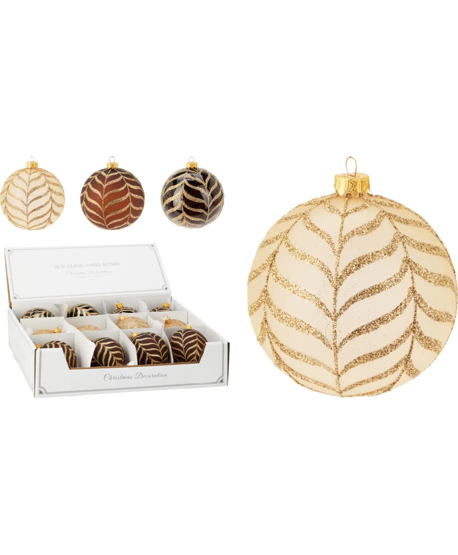 BOMBKA ŚWIĄTECZNA SZKLANA 8CM 3 RODZAJE