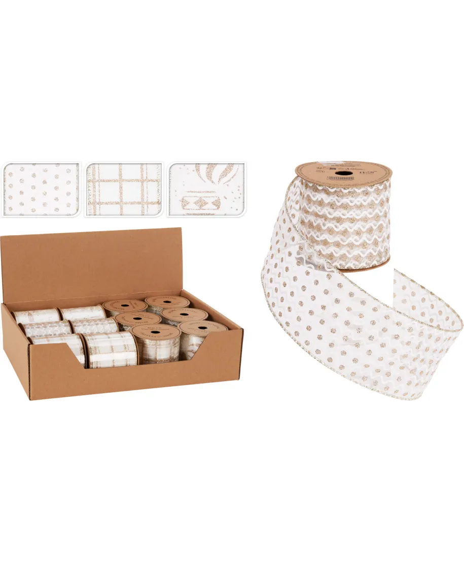 WSTĄŻKA 270X6CM SZAMPAN 3 RODZAJE