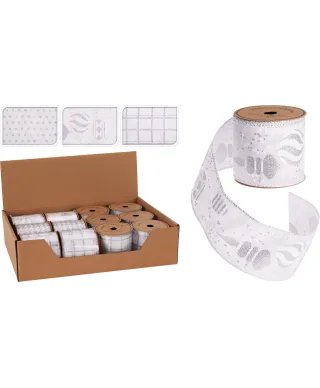 WSTĄŻKA 270X6CM SREBRNA 3 RODZAJE