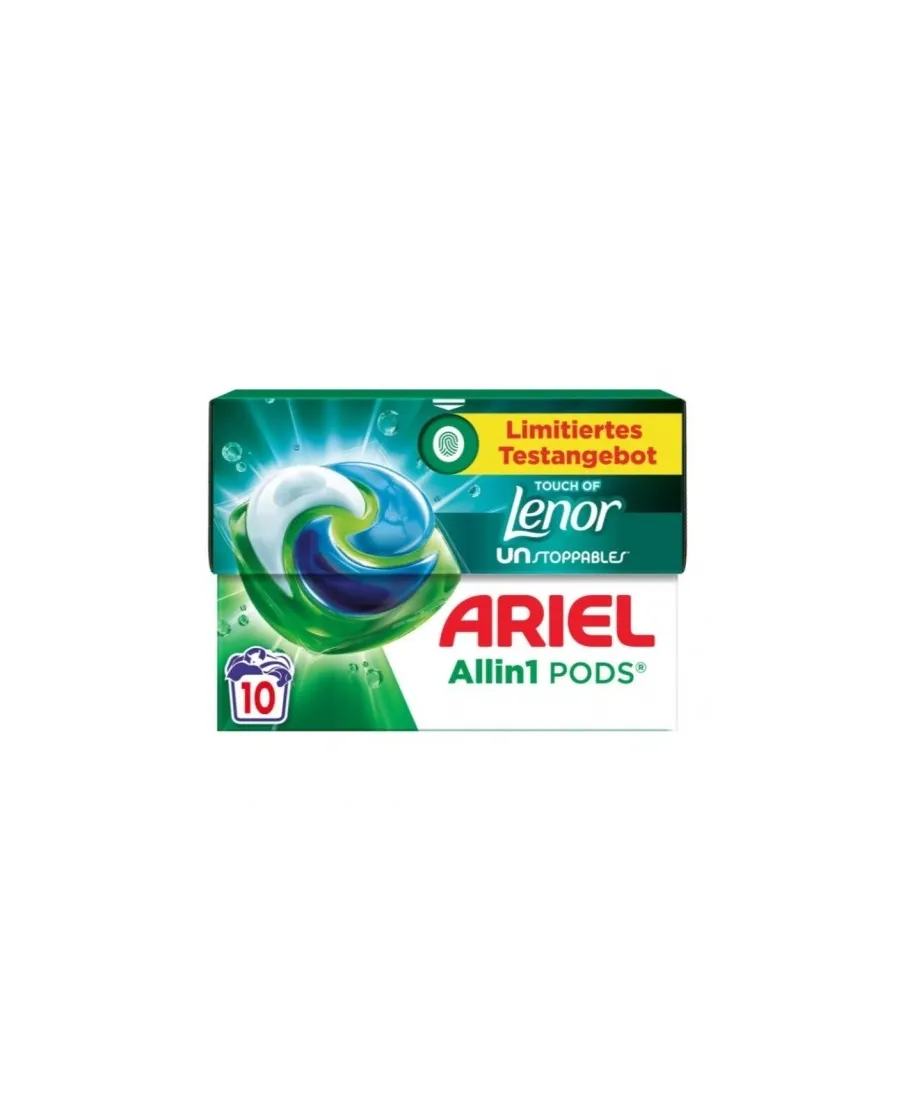 ARIEL kapsułki 3w1 10szt Uniwersal Touch of Lenor do prania 211g