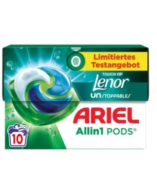 ARIEL kapsułki 3w1 10szt Uniwersal Touch of Lenor do prania 211g
