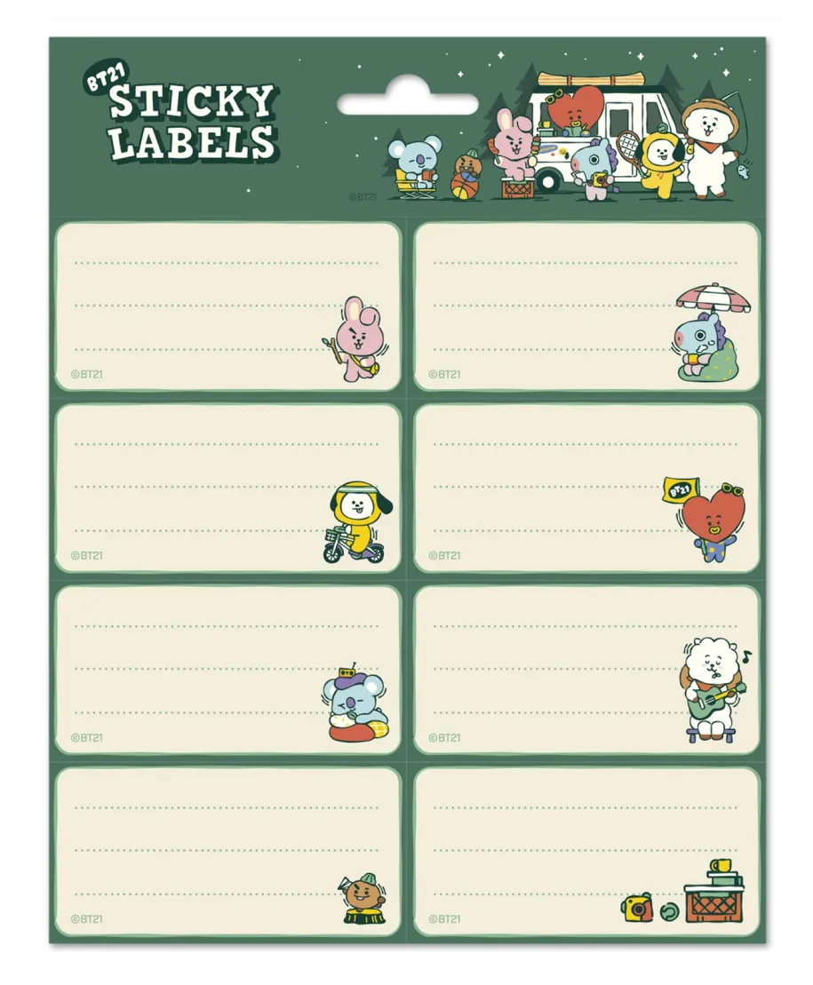 BT21 - naklejki na zeszyt