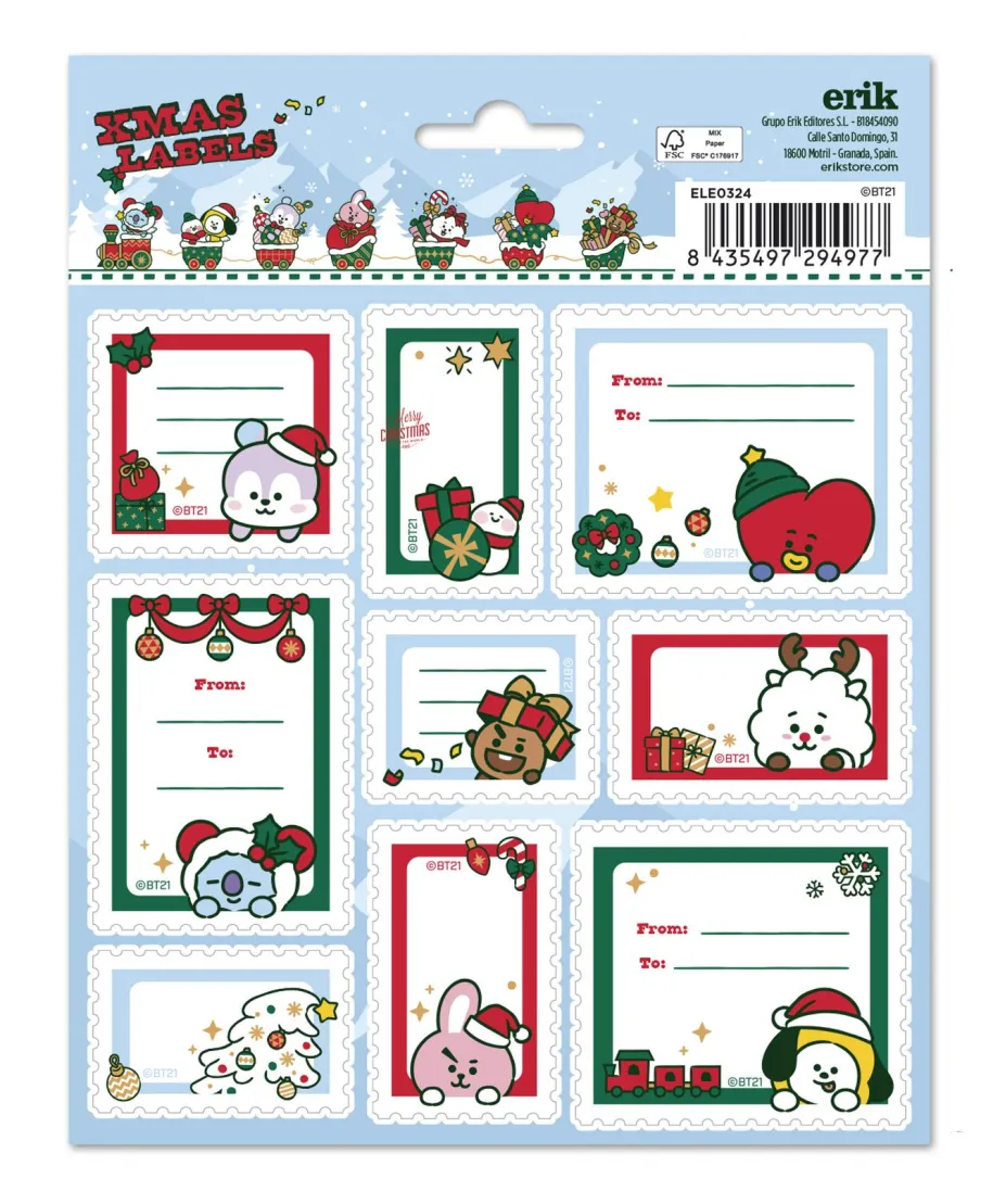 BT21 Christmas - naklejki świąteczne