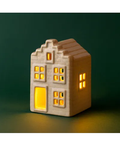 HYTTE Domek ceramiczny LED 5,7x5,7x8,6cm