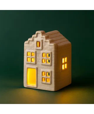 HYTTE Domek ceramiczny LED 5,7x5,7x8,6cm