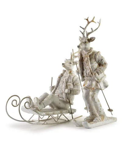 SANTA LILA Figura Łoś na nartach16x11xh32,5cm