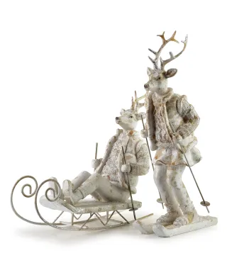 SANTA LILA Figura Łoś na nartach16x11xh32,5cm