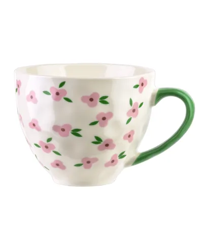 FLORELLA Kubek 400ml 11x15x9cm różowe kwiatki