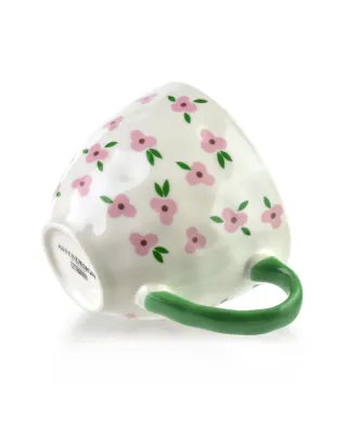 FLORELLA Kubek 400ml 11x15x9cm różowe kwiatki