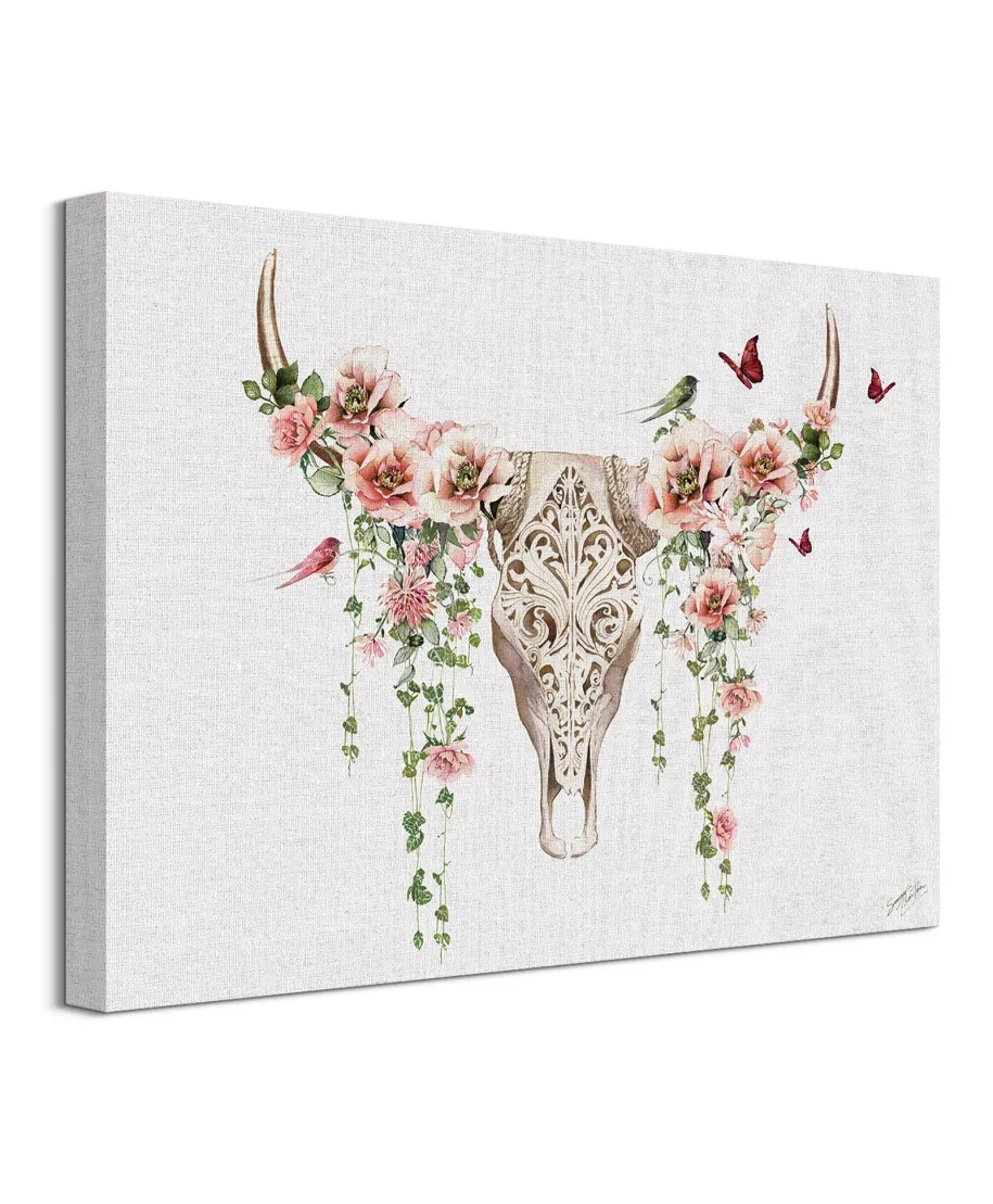 Floral Skull - obraz na płótnie