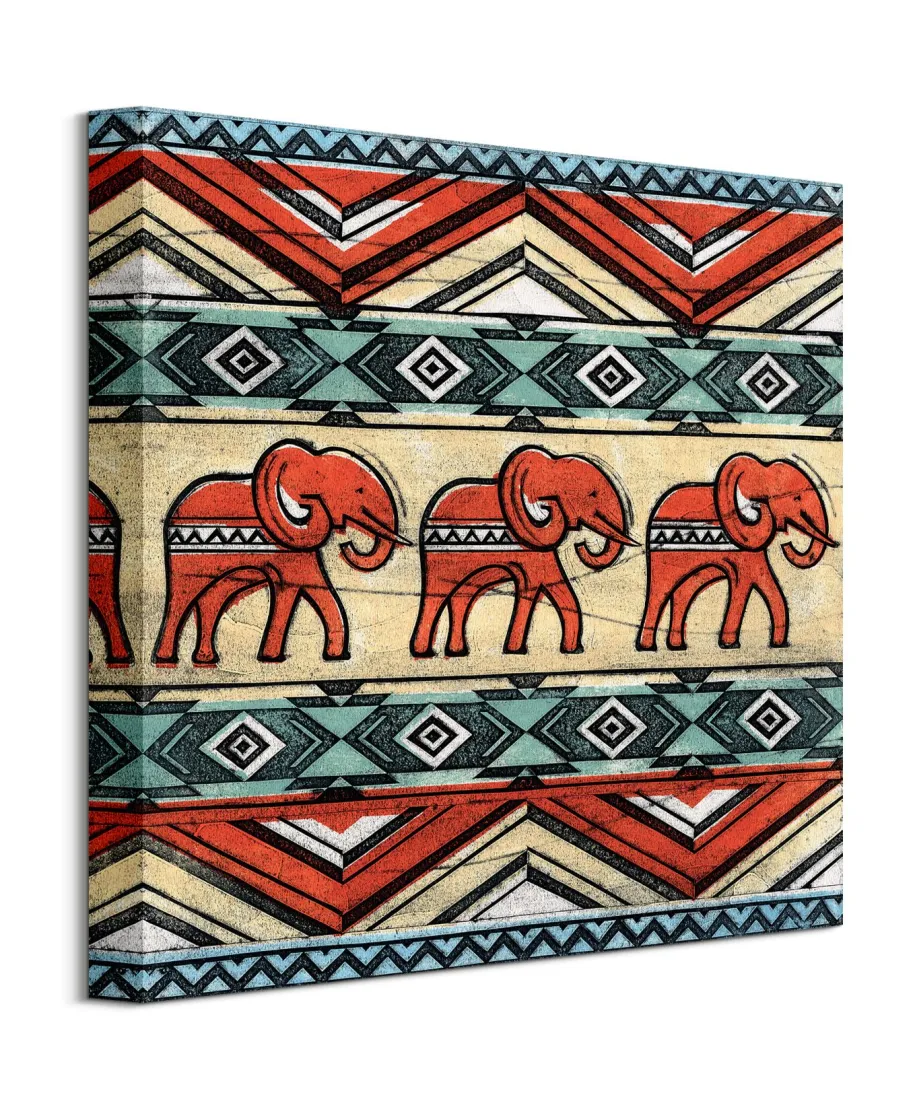 Tribal Elephants - obraz na płótnie