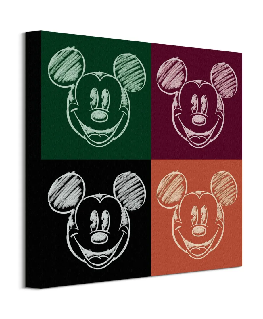 Mickey Mouse Chalk Faces - obraz na płótnie