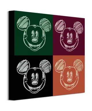 Mickey Mouse Chalk Faces - obraz na płótnie
