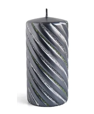 Świeca WINTER COLOURS Walec średni 7x14cm czarny