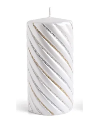 Świeca WINTER COLOURS Walec średni 7x14cm biała
