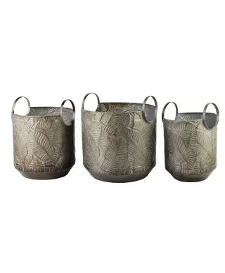 MARINA LEAF Komplet 3 osłonek 33x33xh36/28x28xh35/22x22xh34cm