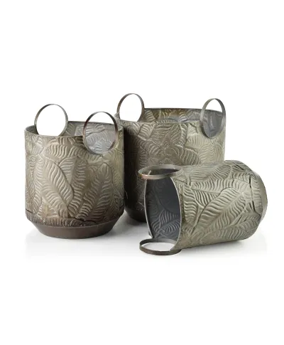 MARINA LEAF Komplet 3 osłonek 33x33xh36/28x28xh35/22x22xh34cm