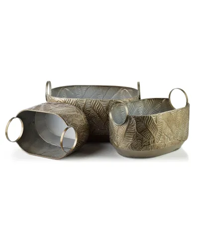 MARINA LEAF Komplet 3 osłonekXL 31x48x24 L 26x40x21cm M 21x31x19,5cm