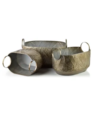 MARINA LEAF Komplet 3 osłonekXL 31x48x24 L 26x40x21cm M 21x31x19,5cm