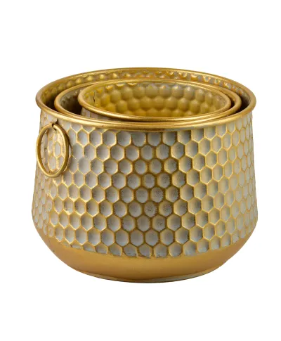 HEXAGONE GLOW Komplet 3 osłonek 30x30xh24/26x26xh22/21x21xh21cm