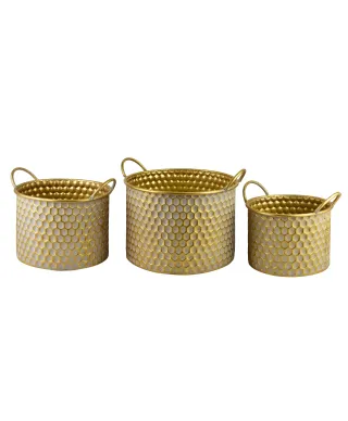 HEXAGONE GLOW Komplet 3 osłonekXL:33X37X23/28CM L:27X31X20/25CM M:23,5X27X18/22CM uchwyt