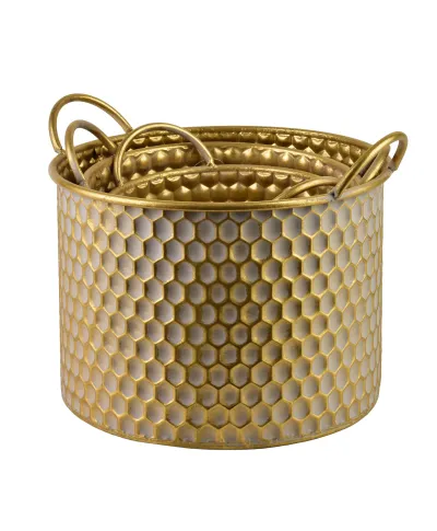 HEXAGONE GLOW Komplet 3 osłonekXL:33X37X23/28CM L:27X31X20/25CM M:23,5X27X18/22CM uchwyt