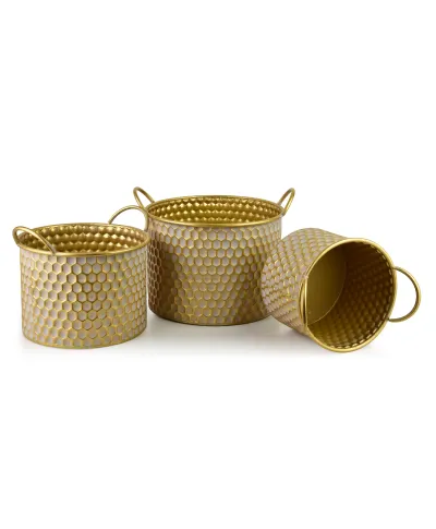 HEXAGONE GLOW Komplet 3 osłonekXL:33X37X23/28CM L:27X31X20/25CM M:23,5X27X18/22CM uchwyt