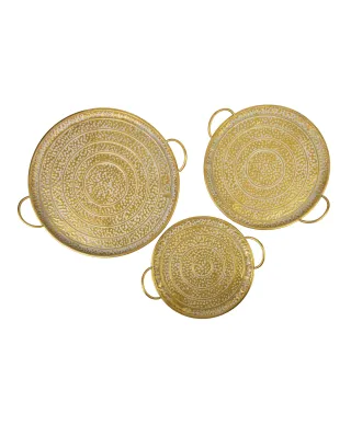 MARINA DARK Komplet 3 tac dekoracyjnychokrągłe 50x50x2/44x44x2/36x36x2cm