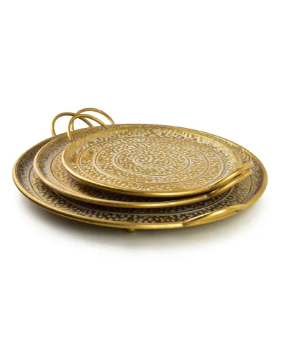 MARINA DARK Komplet 3 tac dekoracyjnychokrągłe 50x50x2/44x44x2/36x36x2cm