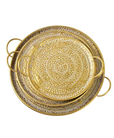 MARINA DARK Komplet 3 tac dekoracyjnychokrągłe 50x50x2/44x44x2/36x36x2cm