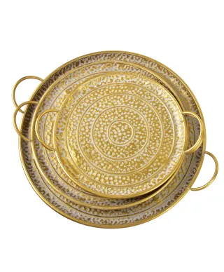 MARINA DARK Komplet 3 tac dekoracyjnychokrągłe 50x50x2/44x44x2/36x36x2cm