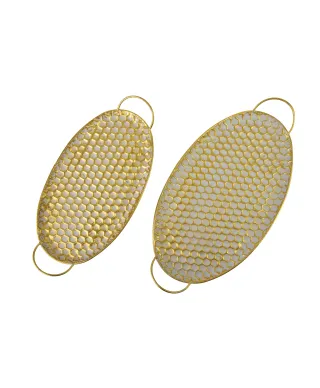 HEXAGONE GLOW Komplet 2 tac dekoracyjnych owalne 51x30x3/45x24x3cm