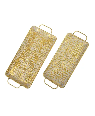 VINTAGE GLOW Komplet 2 tac dekoracyjnych prostokąt 54x26xh2,5/47x22x2,5cm