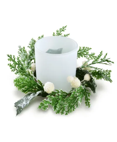 SANTA LILA Świecznik ozdobny 7x8cm z dekoracją wkład Led