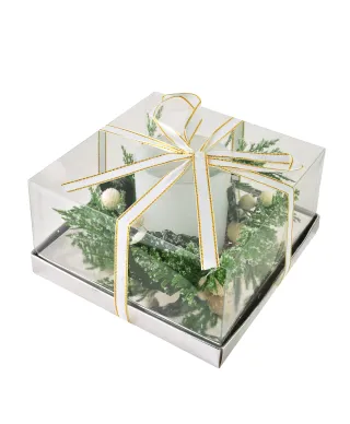 SANTA LILA Świecznik ozdobny 7x8cm z dekoracją wkład Led