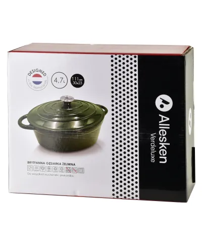 VERDELUXE Gęsiarka żeliwna emaliowana30x38xh17cm 4,7L