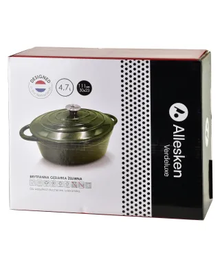 VERDELUXE Gęsiarka żeliwna emaliowana30x38xh17cm 4,7L