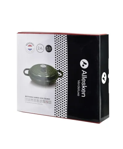 VERDELUXE Brytfanna niska żeliwna emaliowana 26x26xh11cm 2,4L