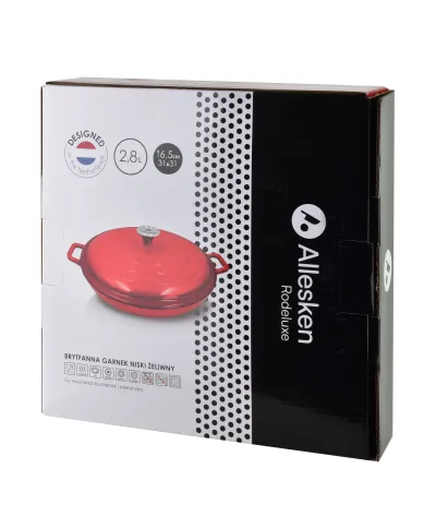 RODELUXE Brytfanna niska żeliwna emaliowana 31x31x6cm 2,8L