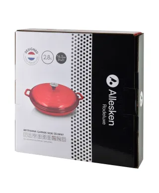 RODELUXE Brytfanna niska żeliwna emaliowana 31x31x6cm 2,8L